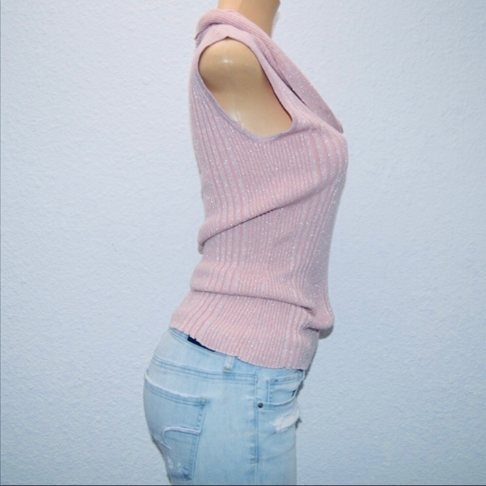 Joseph A. Pink Shimmer L Sleeveless Knit Top - Picture 2 of 5